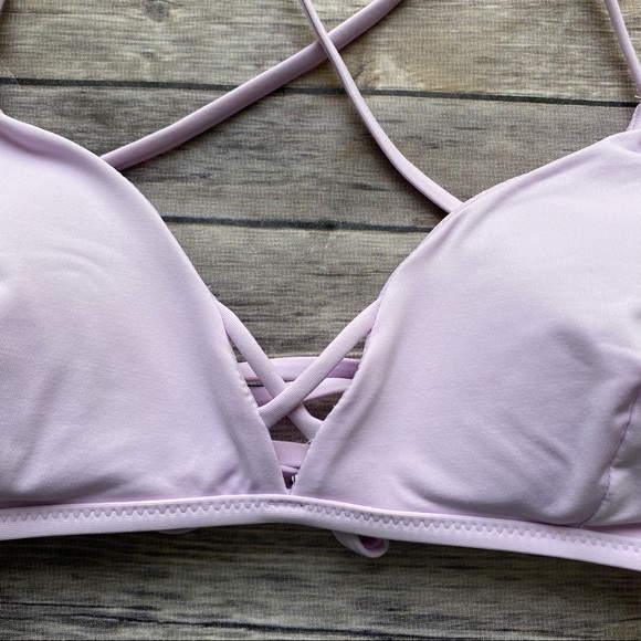 Athleta Swim New Athleta Tie Back Triangle Bikini Top In Purple
